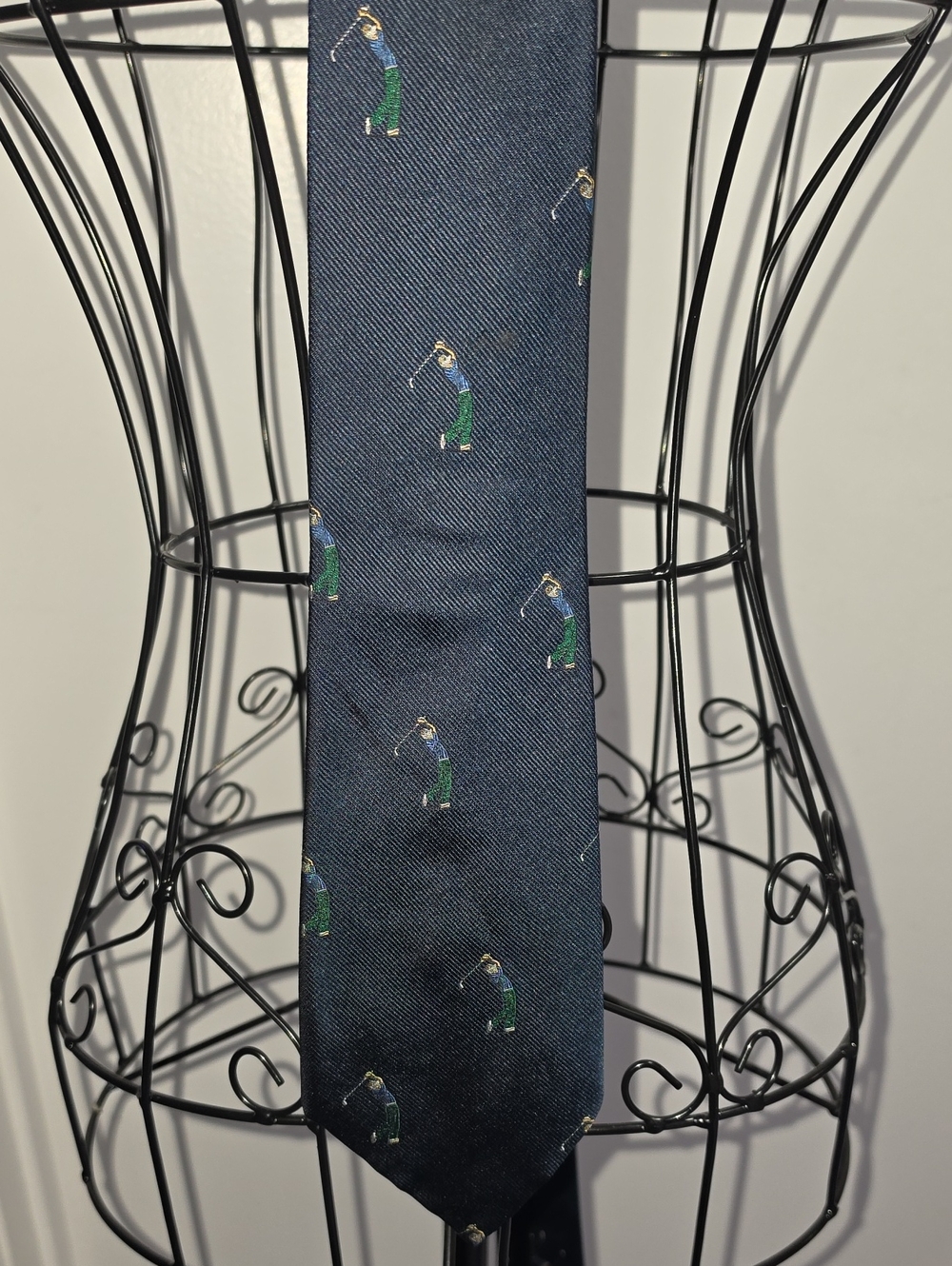 Sulka Navy Men's Tie with Golfing Motif